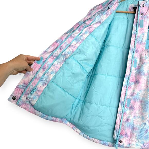 Eddie Bauer Water Color Insulated Hooded Parka Coat Girl's Size XL 16 - Picture 9 of 13